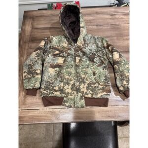 KINGS Camo Coat Kids Youth Large Hunting Jacket Carhartt Style Quilted Hood